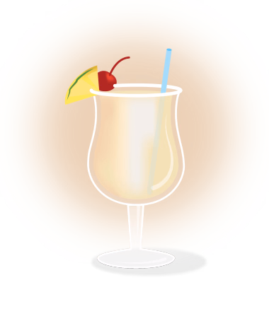 Piña Colada cocktail illustration