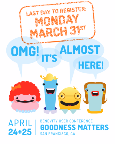 Benevity Goodness Matters — Almost Here graphic