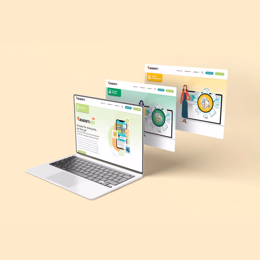 Avanti sample website screenshots