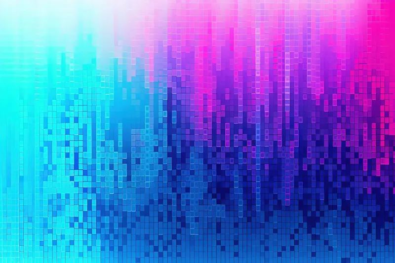 Abstract digital burst of color
