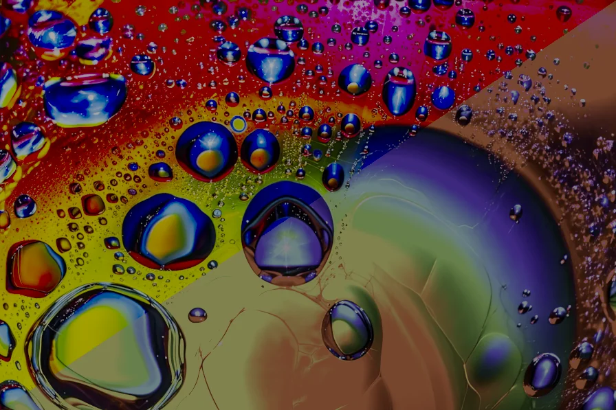 Ai generated liquid abstract image showing showing part HDR & part SDR.